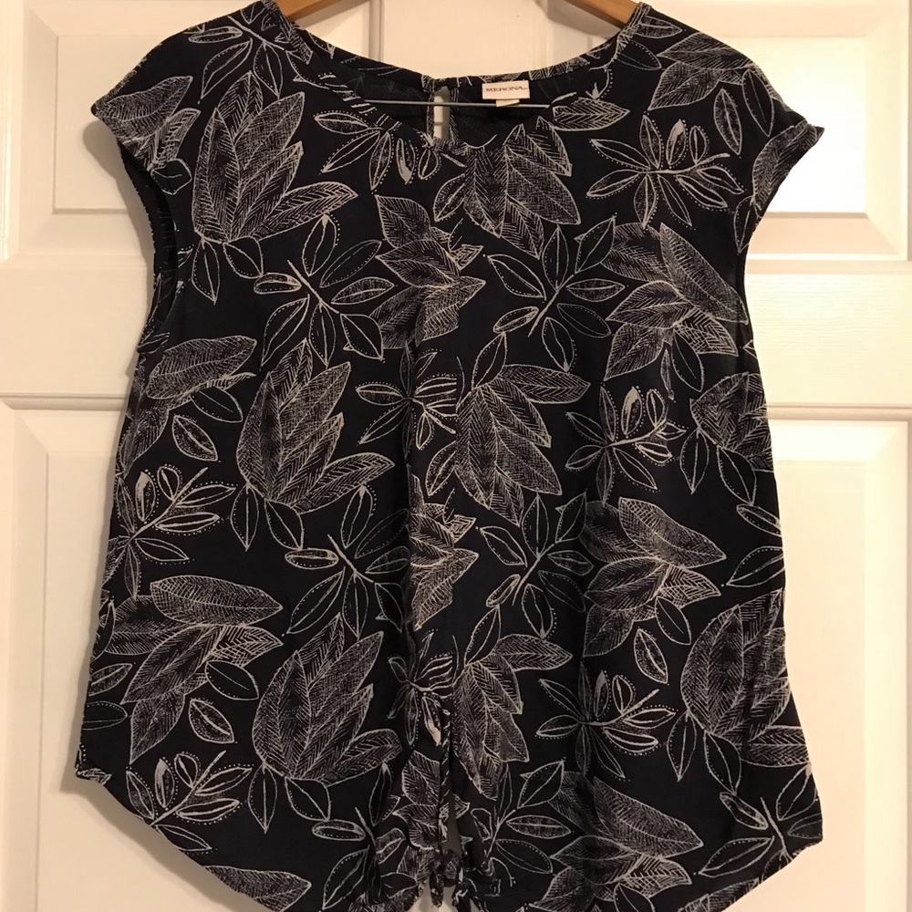 Merona tropical print cap sleeve top